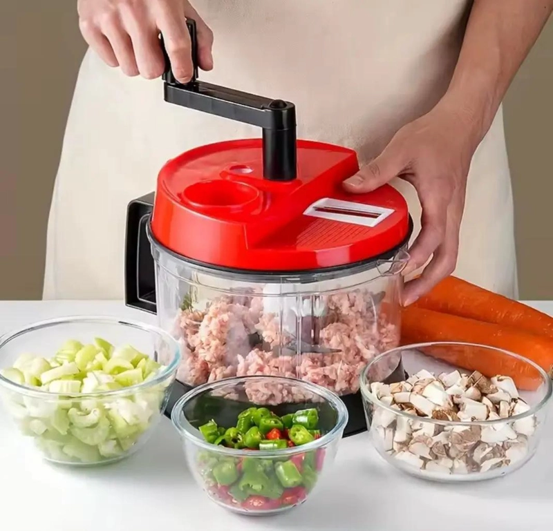 PROCESADOR MANUAL PARA PICAR CARNE Y VERDURAS CON DISEÑO COMPACTO - 2