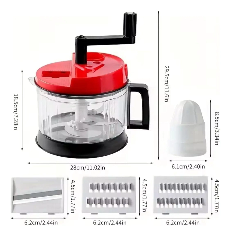 PROCESADOR MANUAL PARA PICAR CARNE Y VERDURAS CON DISEÑO COMPACTO - 5