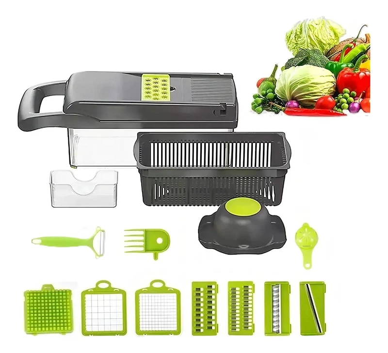 RALLADOR DE MESA MULTIFUNCIONAL CON 16 ACCESORIOS PARA COCINA - 2