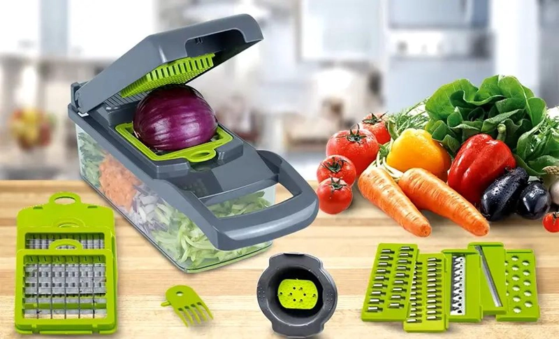 RALLADOR DE MESA MULTIFUNCIONAL CON 16 ACCESORIOS PARA COCINA - 3
