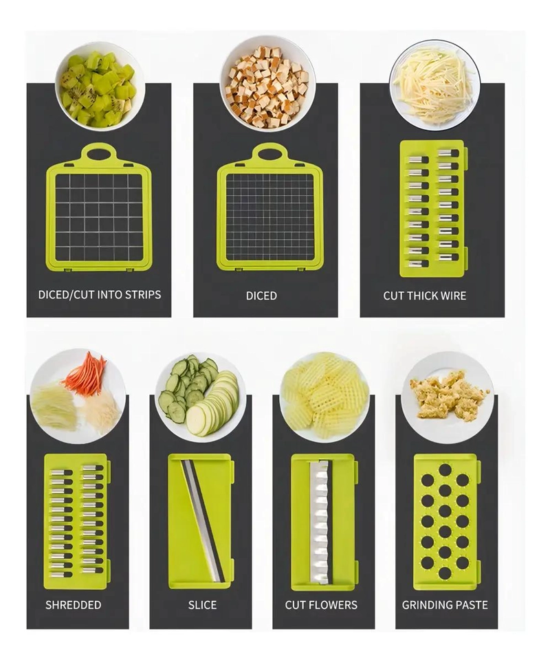 RALLADOR DE MESA MULTIFUNCIONAL CON 16 ACCESORIOS PARA COCINA - 4