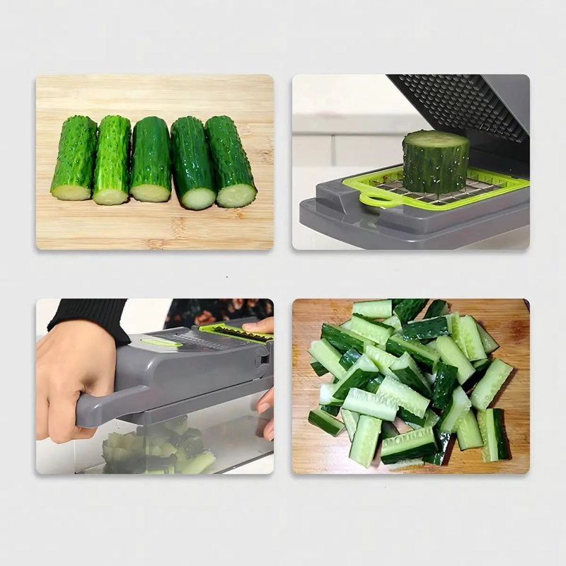 RALLADOR Y CORTADOR MULTIUSO PARA FRUTAS Y VERDURAS 14 EN 1 - 5