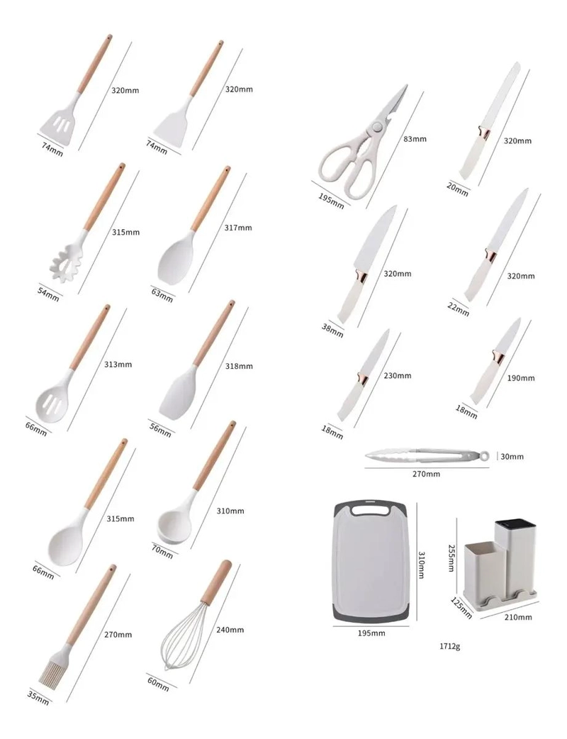 SET COMPLETO DE 19 UTENSILIOS DE COCINA EN SILICONA ANTIADHERENTE - 3