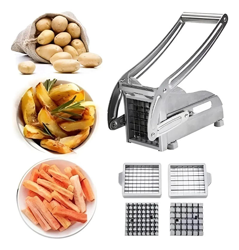 CORTADOR Y PICADOR DE PAPAS FRITAS CON CUCHILLAS DE ACERO INOXIDABLE - 4