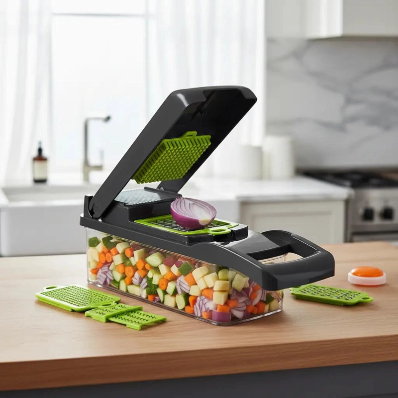REBANADOR MULTIFUNCIONAL PARA VERDURAS CON CUCHILLAS INTERCAMBIABLES - 1