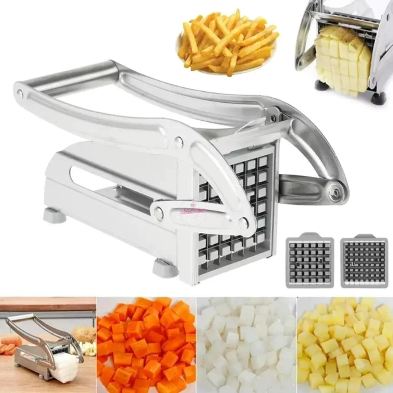CORTADOR MANUAL PARA PAPAS FRITAS CON CUCHILLAS DE ACERO INOXIDABLE - 3