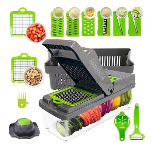 CORTADOR Y PICADOR MANUAL PARA FRUTAS Y VERDURAS CON RALLADOR INTEGRADO - 1
