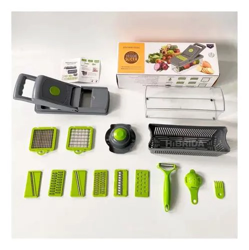 CORTADOR Y PICADOR MANUAL PARA FRUTAS Y VERDURAS CON RALLADOR INTEGRADO - 2