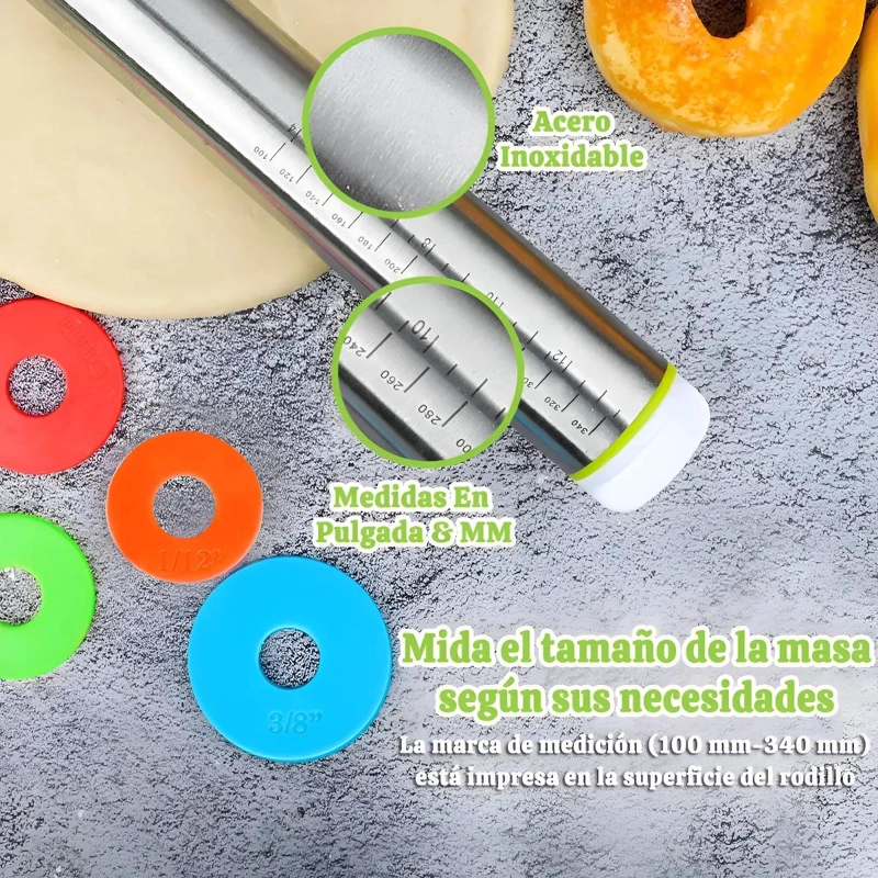 USLERO AJUSTABLE DE ACERO INOXIDABLE CON 4 NIVELES DE GROSOR PARA COCINA - 4