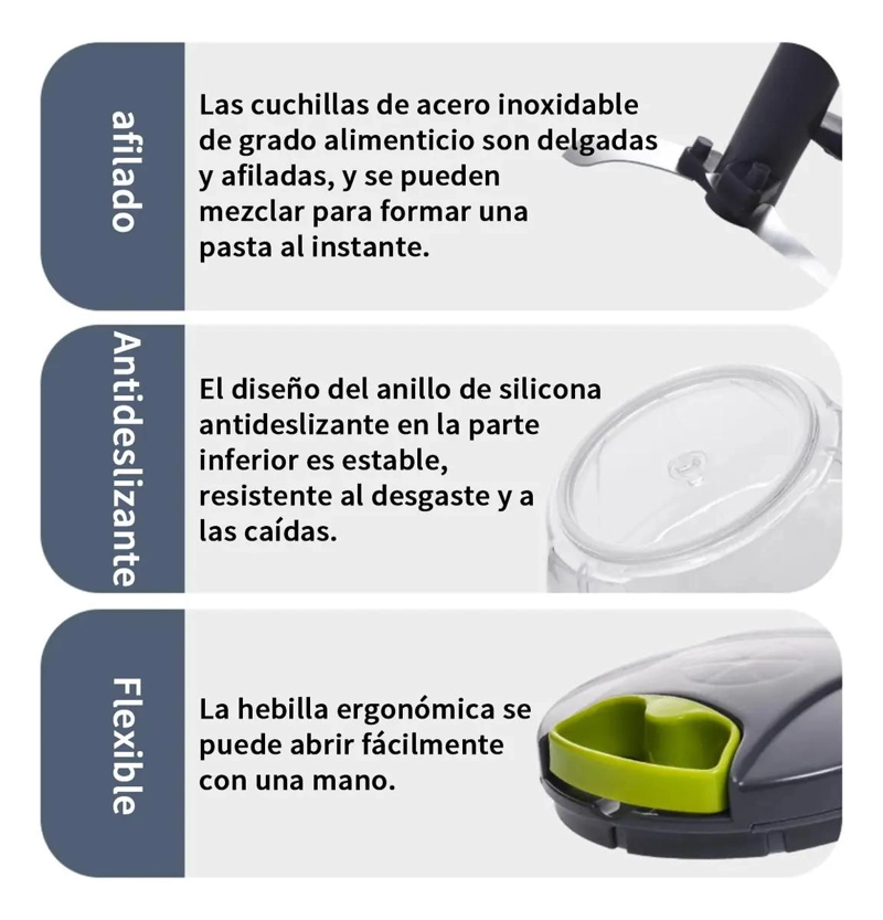 PICADORA MANUAL RAPIDA PARA CARNE Y VERDURAS CON DISEÑO EFICIENTE - 4