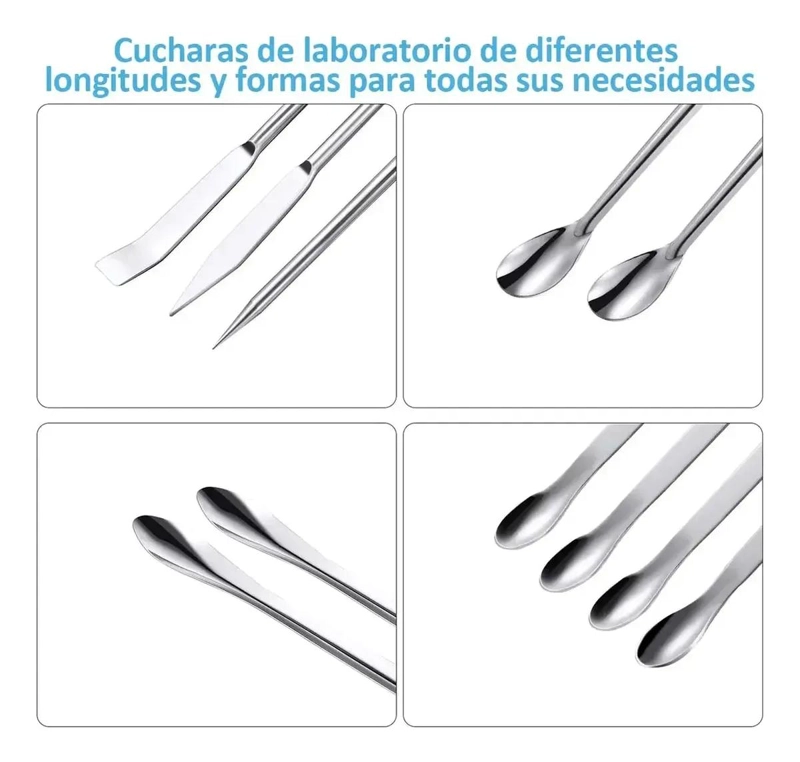 KIT DE 25 ESPATULAS DE ACERO INOXIDABLE PARA LABORATORIO CON CAJA - 3