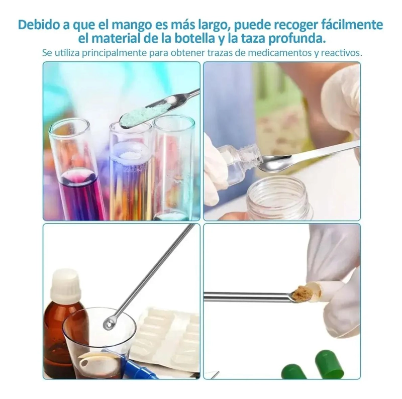 KIT DE 25 ESPATULAS DE ACERO INOXIDABLE PARA LABORATORIO CON CAJA - 4