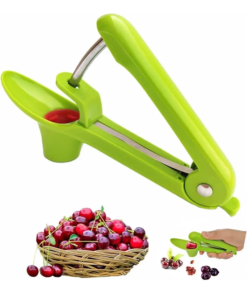 HERRAMIENTA MANUAL PARA DESHUESAR CEREZAS COLOR VERDE - 1