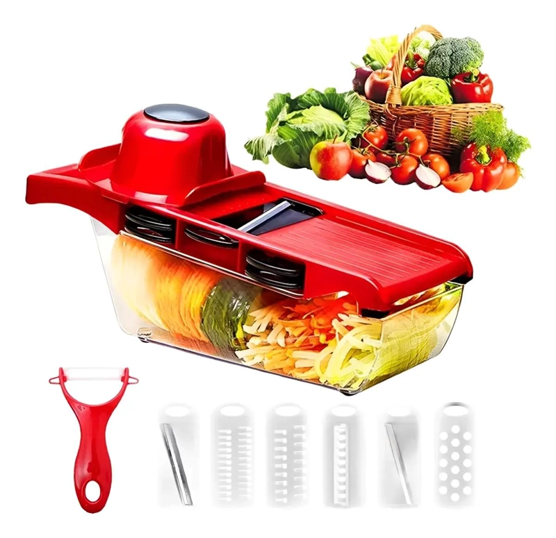 PICADOR Y RALLADOR MULTIUSO PARA VERDURAS Y FRUTAS CON DISEÑO PRACTICO - 1