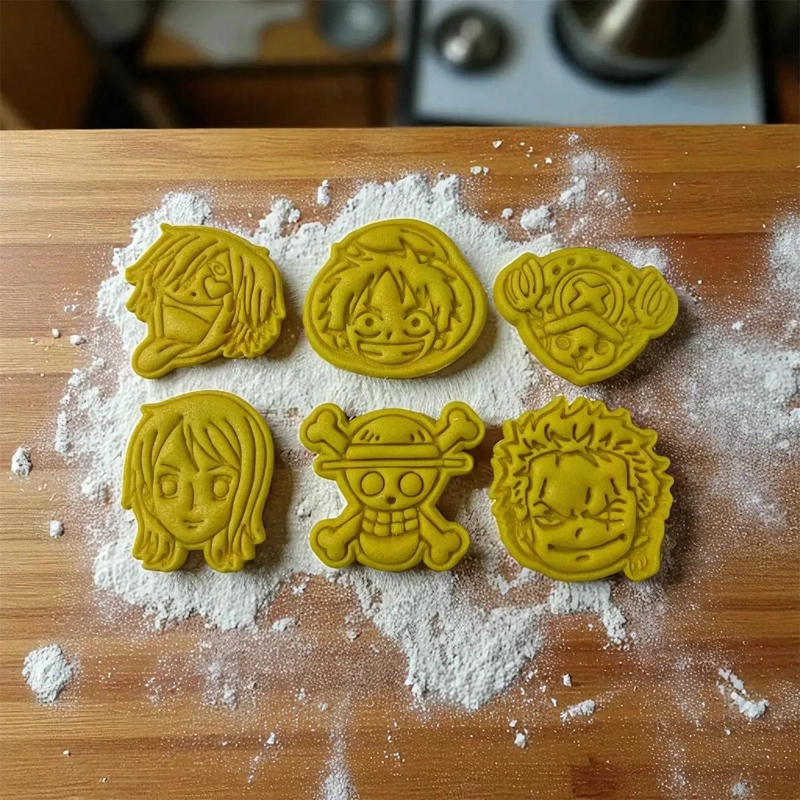 SET DE 6 CORTADORES DE GALLETAS CON DISEÑO DE PERSONAJES DE ANIME - 5
