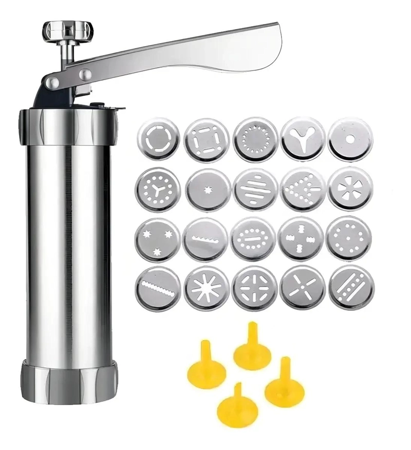 MAQUINA CHURRERA PISTOLA PARA DECORAR GALLETAS Y PASTELES CON MULTIPLES BOQUITAS - 1