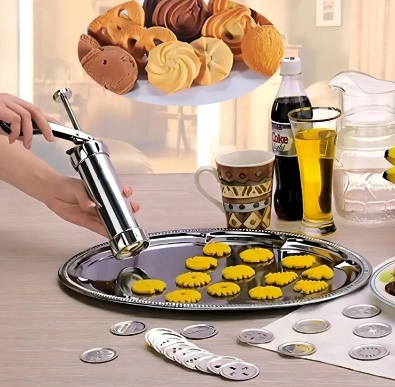 MAQUINA CHURRERA PISTOLA PARA DECORAR GALLETAS Y PASTELES CON MULTIPLES BOQUITAS - 5