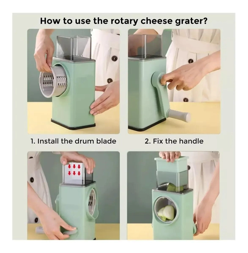 RALLADOR CORTADOR PICADORA MULTIFUNCIONAL PARA QUESO Y VEGETALES - 3