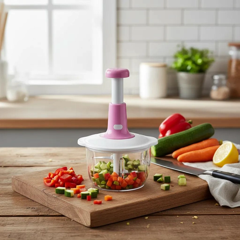 PICADOR MANUAL DE VERDURAS CON CAPACIDAD DE 2 LITROS PARA CEBOLLA Y AJO - 3