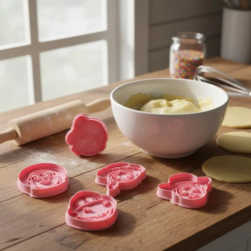 SET DE CORTADORES Y SELLOS PARA GALLETAS CON DISEÑO INFANTIL - 4