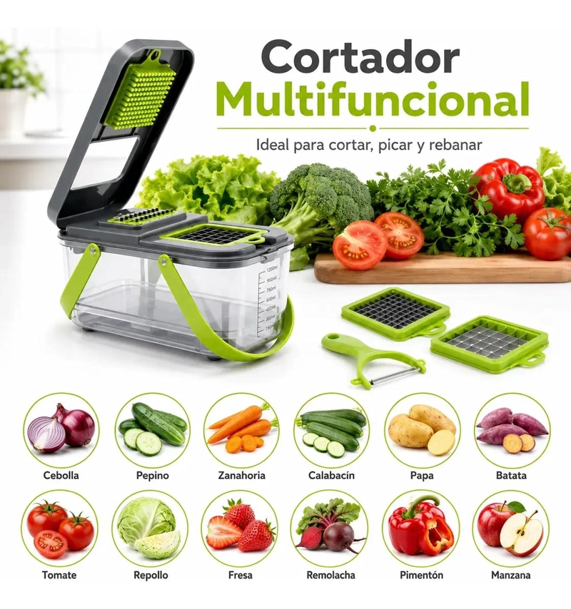 SET MULTIFUNCIONAL DE 21 PIEZAS PARA CORTAR VERDURAS Y FRUTAS - 4