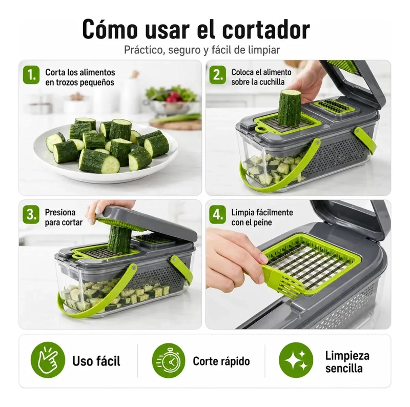 SET MULTIFUNCIONAL DE 21 PIEZAS PARA CORTAR VERDURAS Y FRUTAS - 5