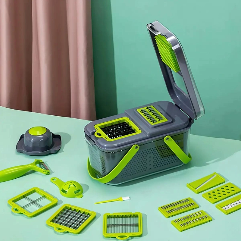 PICADOR Y CORTADOR MULTIFUNCION PARA VERDURAS Y FRUTAS 22 EN 1 - 2