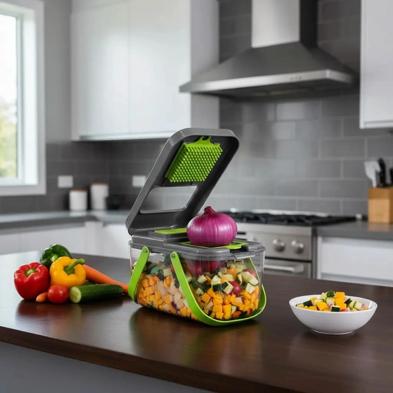 RALLADOR Y CORTADOR MULTIUSO PARA FRUTAS Y VERDURAS CON 22 FUNCIONES - 2