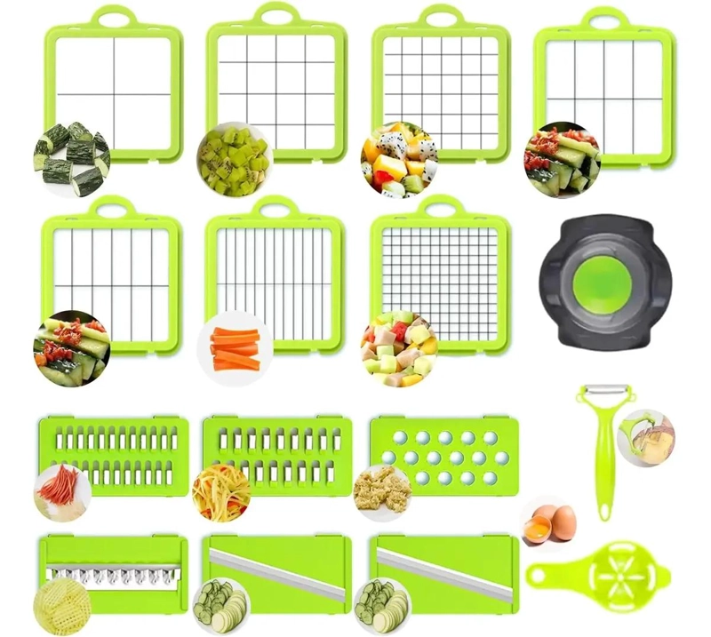 RALLADOR Y CORTADOR MULTIUSO PARA FRUTAS Y VERDURAS CON 22 FUNCIONES - 3