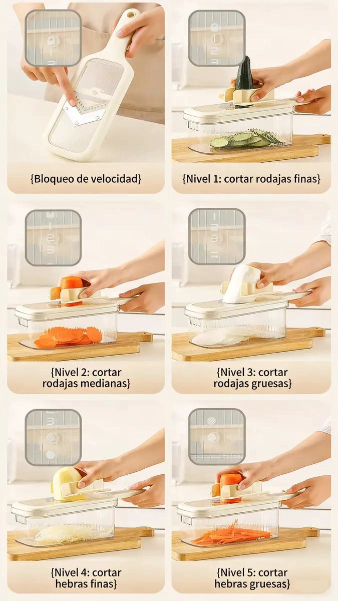 CORTADOR DE VERDURAS MULTIFUNCIONAL PARA COCINA SIN CUCHILLAS - 2