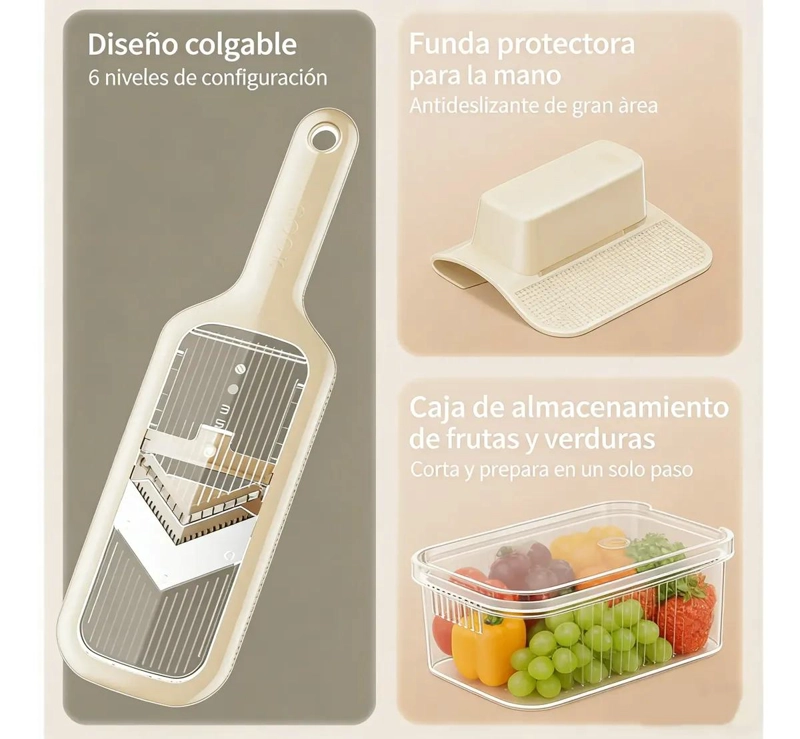 CORTADOR DE VERDURAS MULTIFUNCIONAL PARA COCINA SIN CUCHILLAS - 5
