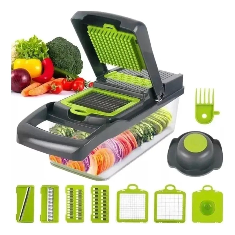 PICADORA Y RALLADOR MULTIUSO PARA VERDURAS Y FRUTAS CON CUCHILLAS AFILADAS - 1