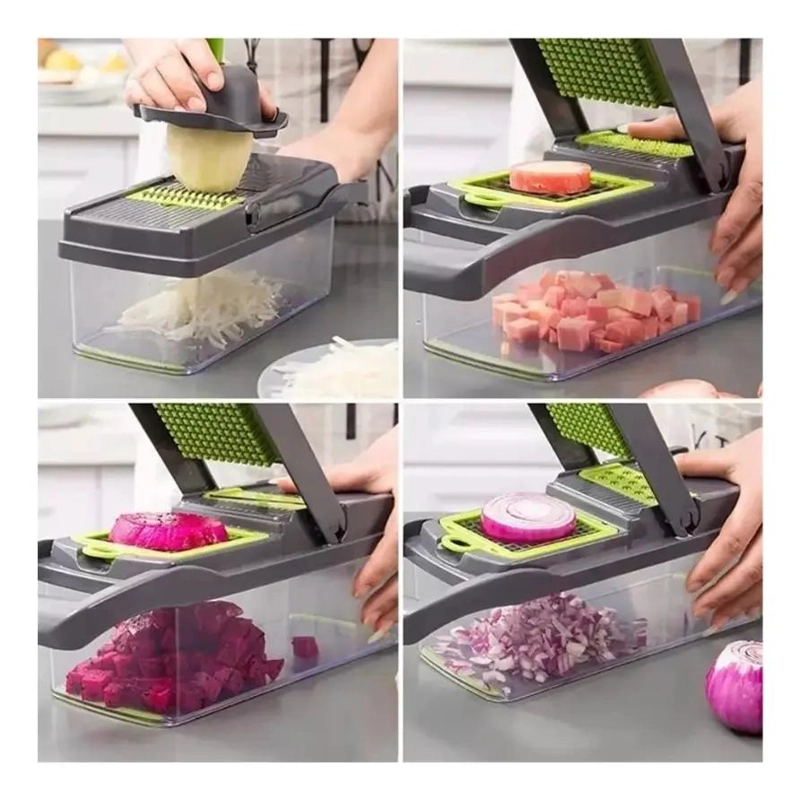 PICADORA Y RALLADOR MULTIUSO PARA VERDURAS Y FRUTAS CON CUCHILLAS AFILADAS - 2