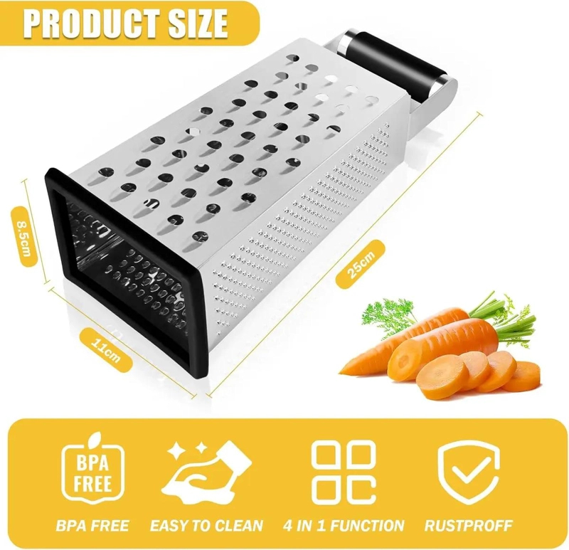 ESTROPAJO DE 4 CARAS PARA ZANAHORIA Y QUESO EN COCINA - 2