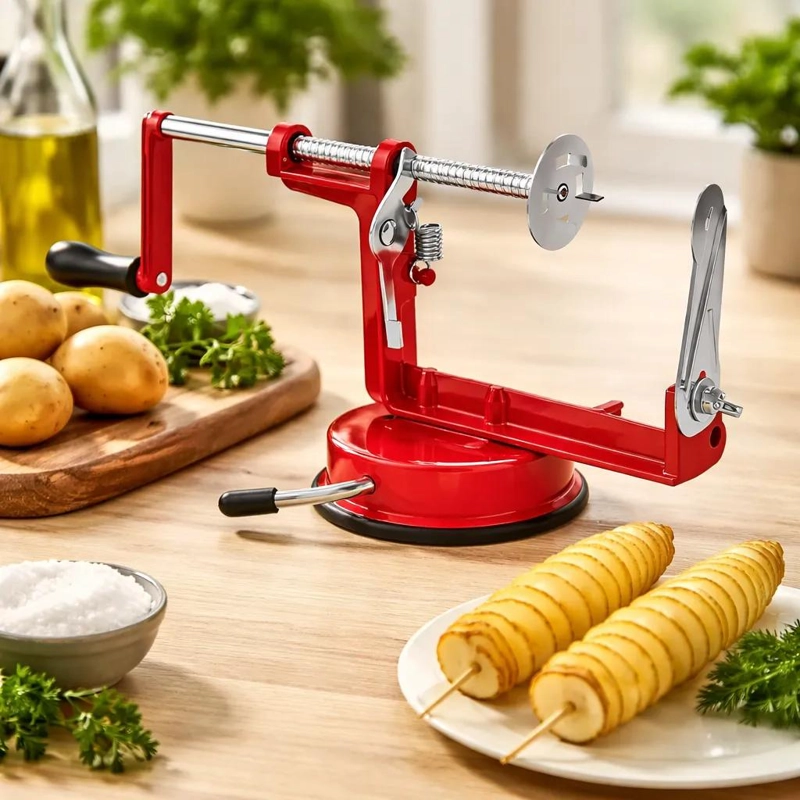 MAQUINA PARA PAPAS ESPIRAL DE ACERO INOXIDABLE PARA FRITURAS - 2