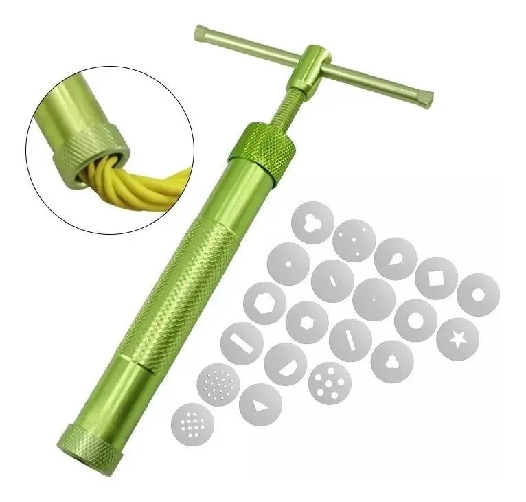 EXTRUSOR PARA ARCILLA POLIME RICA CON 20 DISCOS PARA REPOSTERIA CREATIVA - 1