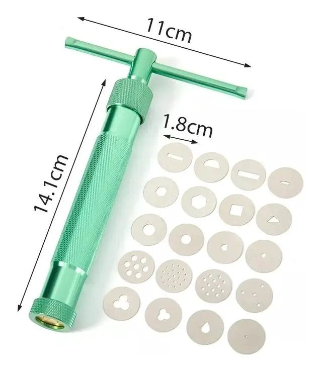 EXTRUSOR PARA ARCILLA POLIME RICA CON 20 DISCOS PARA REPOSTERIA CREATIVA - 3