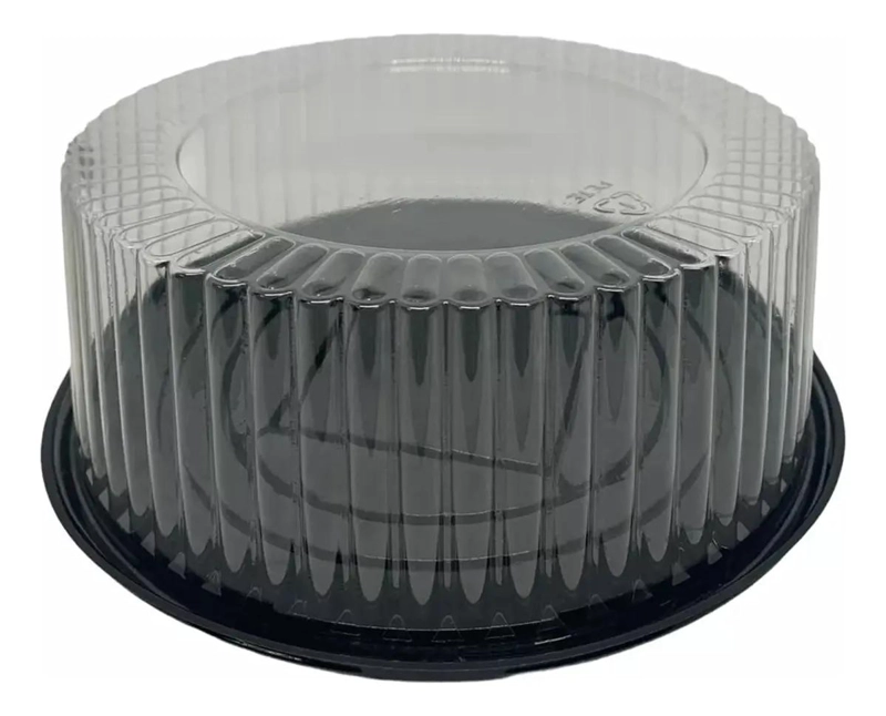 CUPULA PLASTICA TRANSPARENTE PARA TORTA 26X12 CM PAQUETE 10 UNIDADES - 1