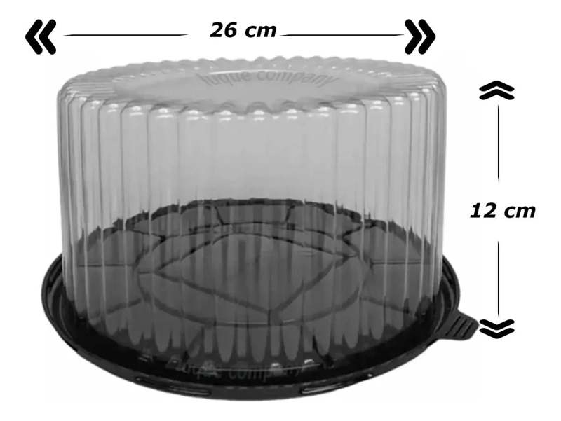 CUPULA PLASTICA TRANSPARENTE PARA TORTA 26X12 CM PAQUETE 10 UNIDADES - 2