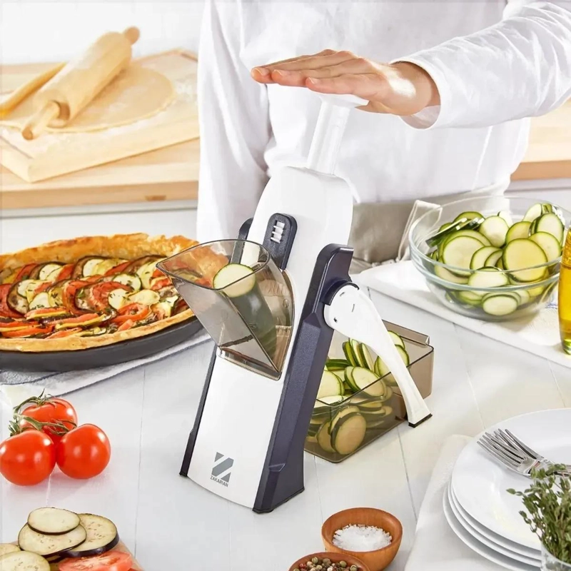 CORTADOR MANUAL PARA VERDURAS Y FRUTAS CON MANDOLINA AJUSTABLE - 4