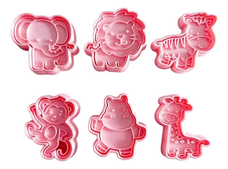 SET DE CORTADORES DE GALLETA CON FIGURAS DE ANIMALES DE LA SELVA PARA FONDANT Y  - 1