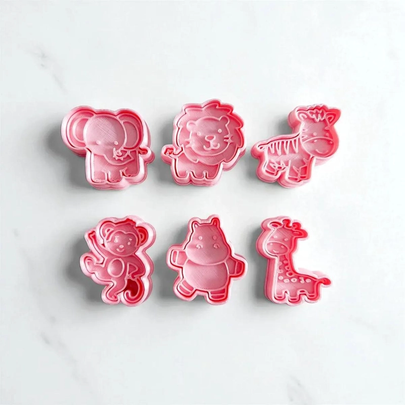 SET DE CORTADORES DE GALLETA CON FIGURAS DE ANIMALES DE LA SELVA PARA FONDANT Y  - 2