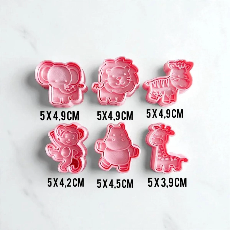 SET DE CORTADORES DE GALLETA CON FIGURAS DE ANIMALES DE LA SELVA PARA FONDANT Y  - 3