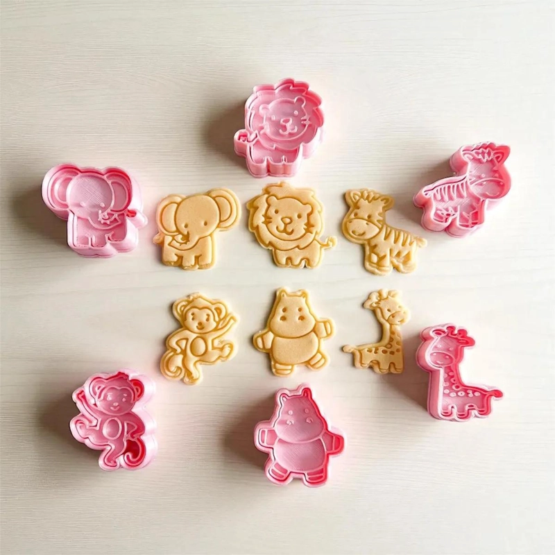 SET DE CORTADORES DE GALLETA CON FIGURAS DE ANIMALES DE LA SELVA PARA FONDANT Y  - 4