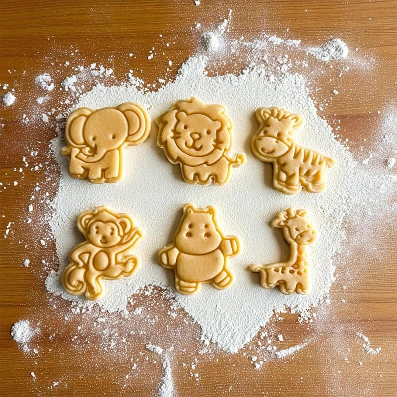 SET DE CORTADORES DE GALLETA CON FIGURAS DE ANIMALES DE LA SELVA PARA FONDANT Y  - 5