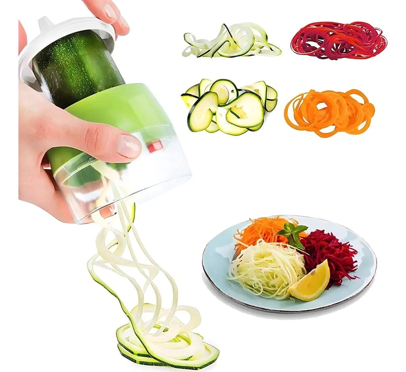 RALLADOR Y CORTADOR DE VERDURAS EN ESPIRAL PARA COCINA - 1