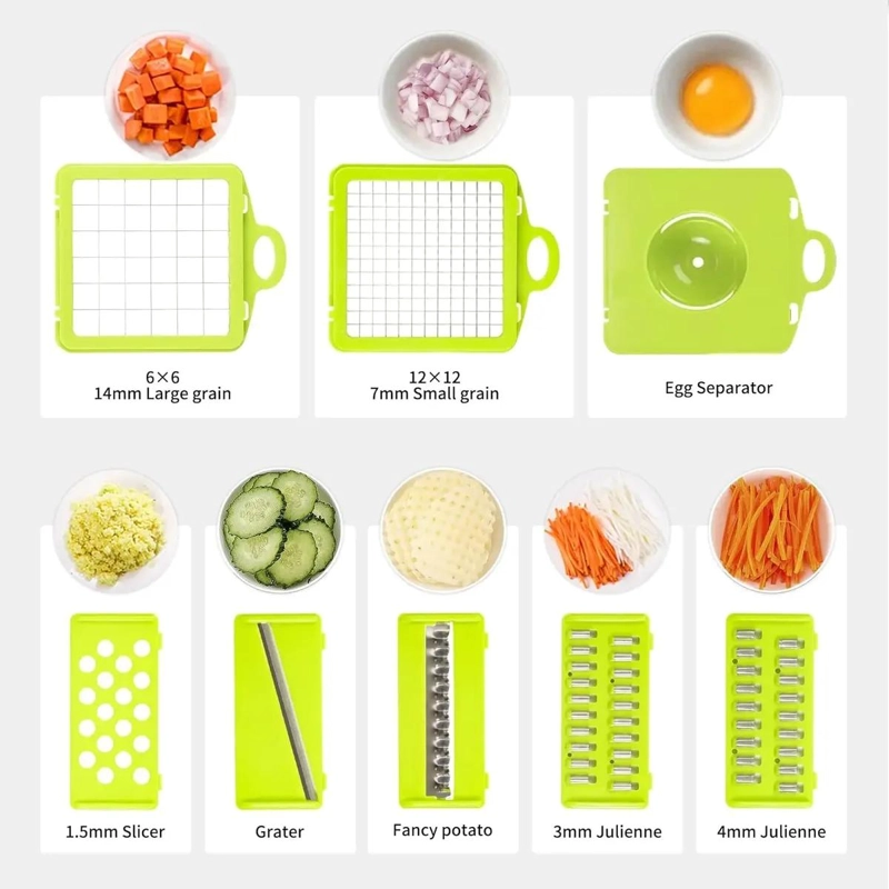 RALLADOR Y PICADOR MULTIUSO PARA FRUTAS Y VERDURAS CON DISEÑO PRACTICO - 2
