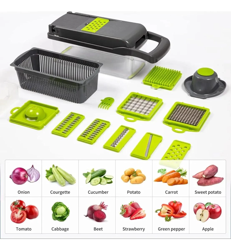 RALLADOR Y PICADOR MULTIUSO PARA FRUTAS Y VERDURAS CON DISEÑO PRACTICO - 4