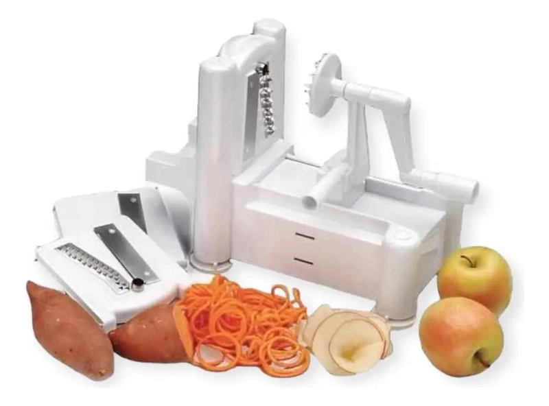 CORTADOR Y RALLADOR EN ESPIRAL PARA VERDURAS Y VEGETALES TIPO FIDEOS - 1