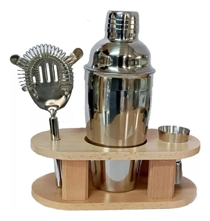 SET DE BAR EN MADERA PARA PREPARAR COCTELES CON ACCESORIOS COMPLETO - 2